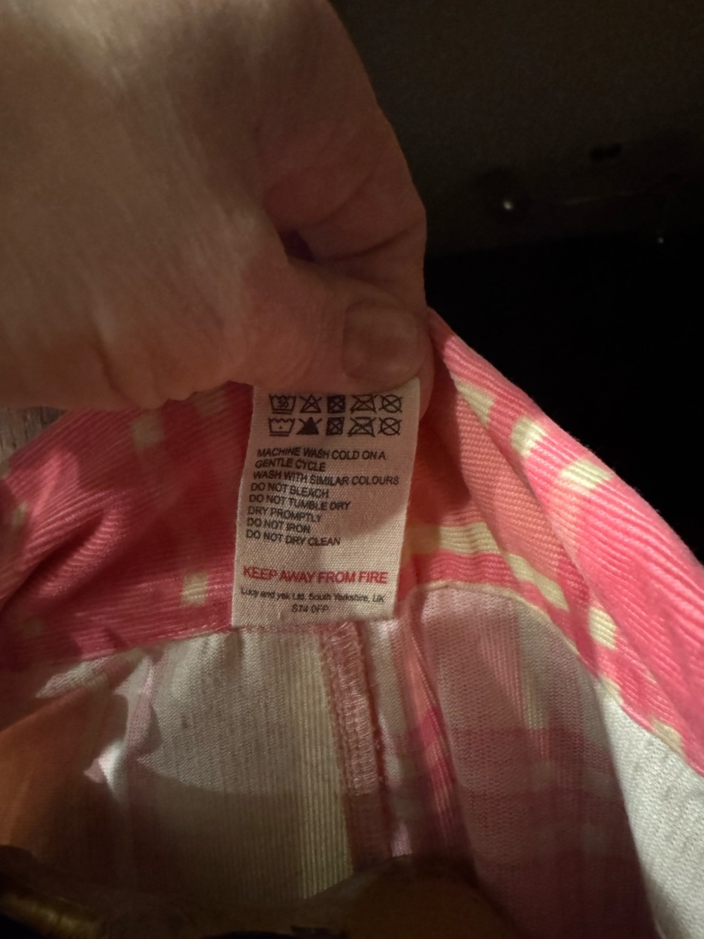 Lucy & Yak Rex Jumpsuit Grayson Gingham Pink Organic Needlecord Corduroy - Picture 7 of 7
